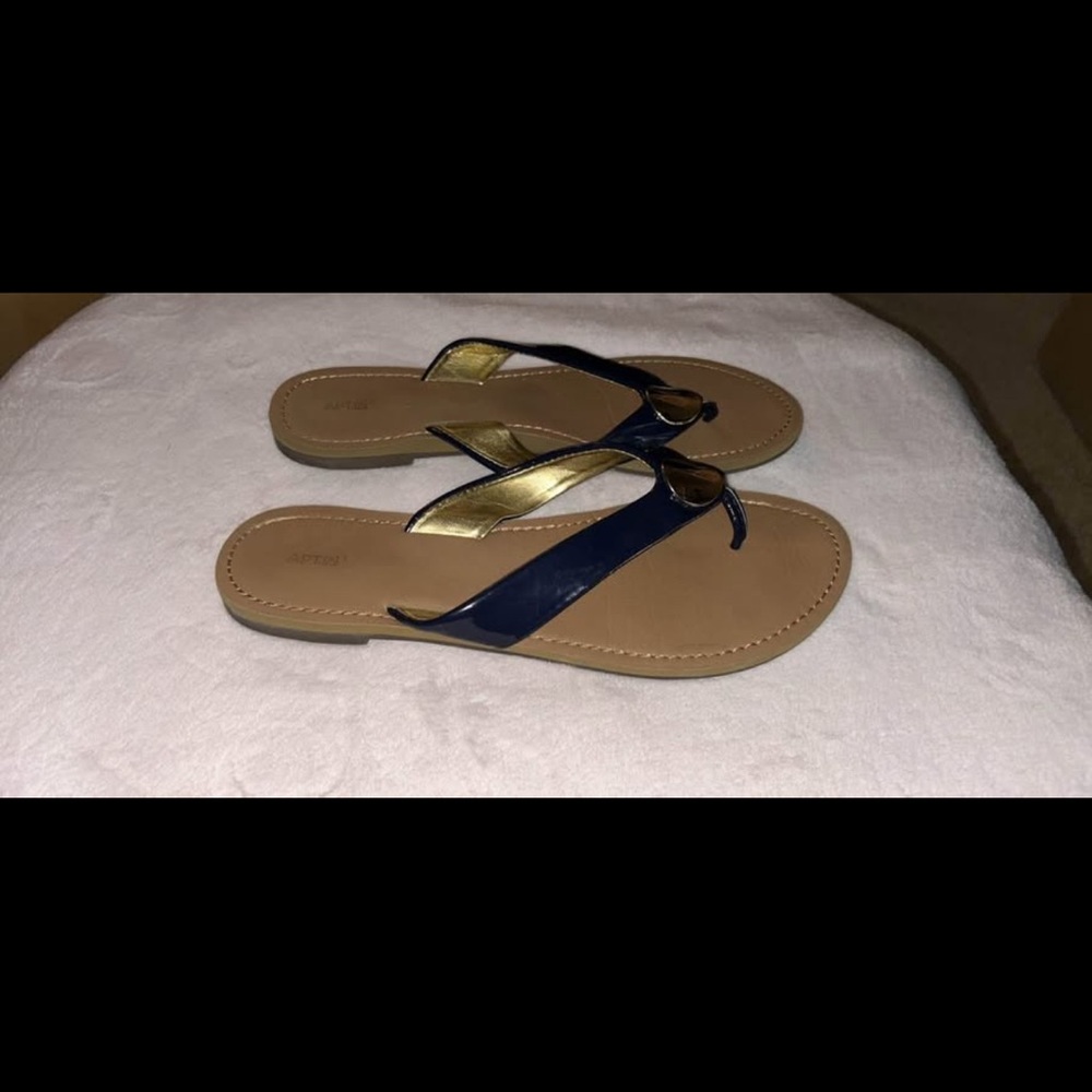 Apt. 9 Navy and Gold Women's Sandals
